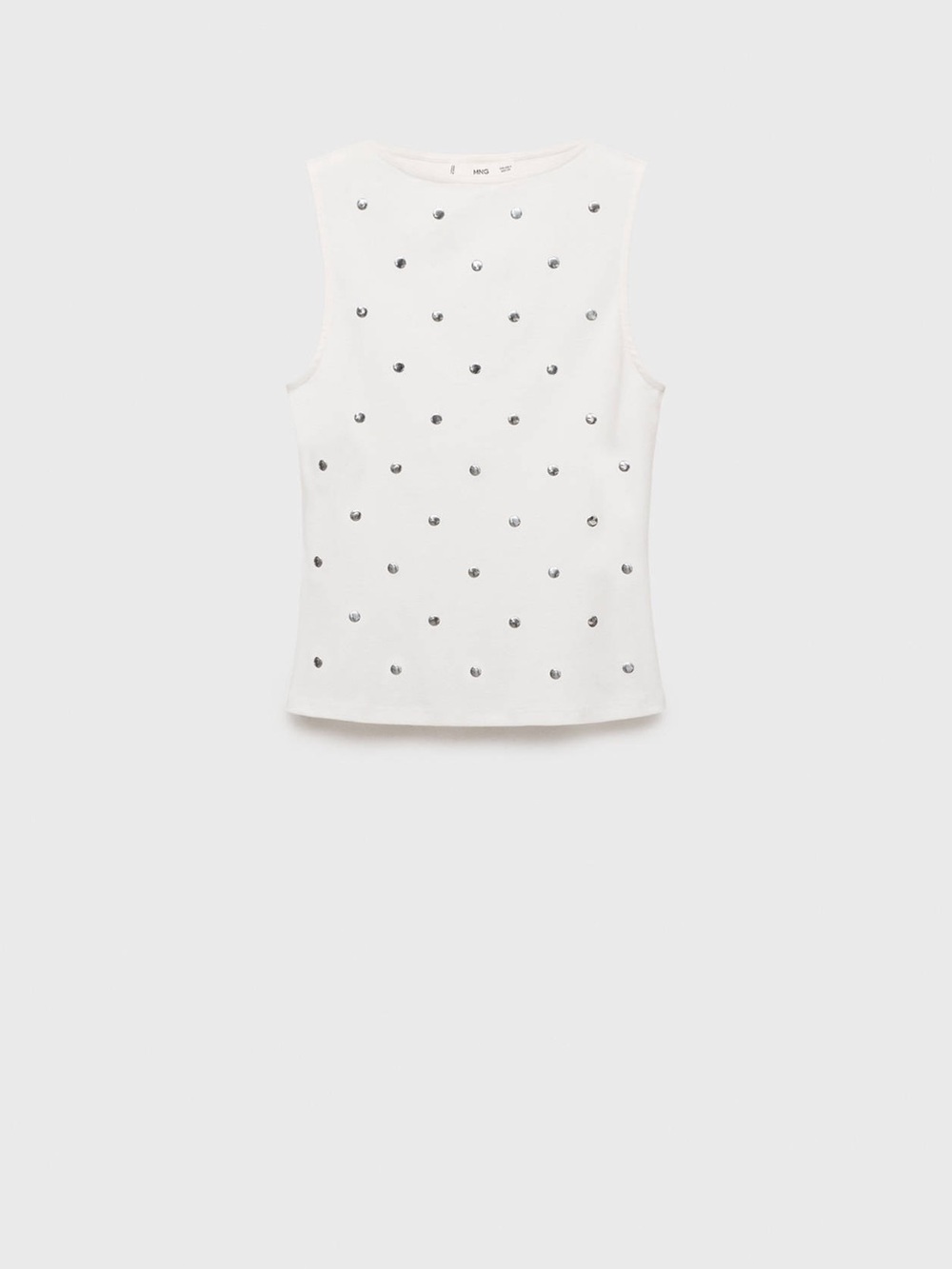 Mango NWT COTTON STUDDED TOP - Picture 8 of 10